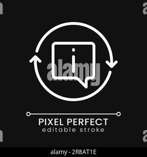 Aggiorna le informazioni icona lineare pixel Perfect bianco per il tema scuro Illustrazione Vettoriale