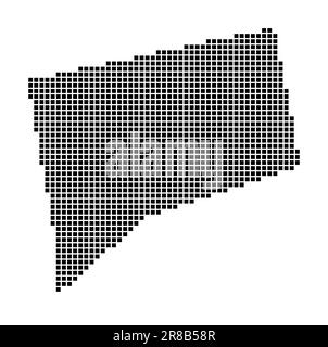 Mappa del Connecticut. Mappa del Connecticut in stile punteggiato. Bordi dello stato degli Stati Uniti riempiti di rettangoli per il progetto. Illustrazione vettoriale. Illustrazione Vettoriale