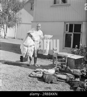 Corrente 18-1950: Diluvio in SandefjordVestfold è venuto proprio al centro di alcune delle nuvole più piovose che sono state osservate in questo paese, il mese più umido di agosto che abbiamo avuto in molti anni. E 'stato particolarmente male per la città di balena di Sandefjord, dove dal 8 Giovedi 24 agosto alle 8 la mattina seguente sono caduti 116,4 mm di precipitazioni. È la terza volta in 15 anni che grandi parti della città bassa sono state esposte a un disastro di alluvione. Foto: O. P. Jørgensen / Dimitri Koloboff / Arne Kjus / Aktuell / NTB Foto Stock