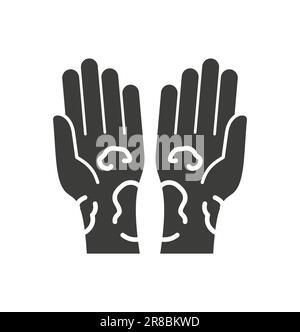 Icona glifo sintomi allergici. Illustrazione vettoriale isolata su bianco. Illustrazione Vettoriale