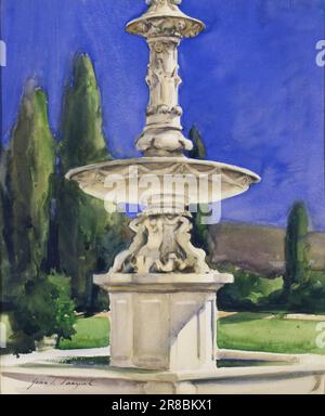 Fontana di marmo in Italia ca. 1907 di John Singer Sargent, Firenze, Italia 1856-morì Londra, Inghilterra 1925 Foto Stock