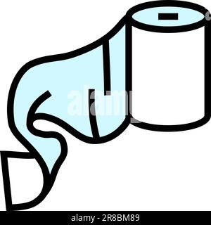 carta assorbente icona a colori di srotolamento illustrazione vettoriale Illustrazione Vettoriale