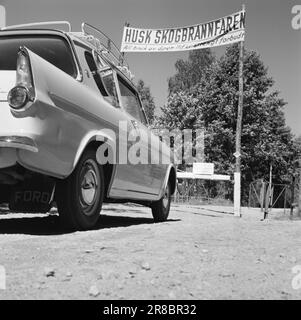 Attuale 29-6-1960: La sentinella solitaria abbiamo trovato un posto di lavoro strano. Giù là, un uomo che vive al suo posto cammina. Giorno e notte il nemico si aggirano, giorno e notte l'uomo solitario è in guardia - contro il fuoco della foresta. Foto: Aage Storløkken / Aktuell / NTB ***FOTO NON ELABORATA*** Foto Stock