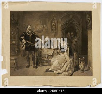 Firma del mandato di morte di Lady Jane Grey 1848 di Charles Burt, nato Edimburgo, Scozia 1823-morto New York City 1892 Foto Stock