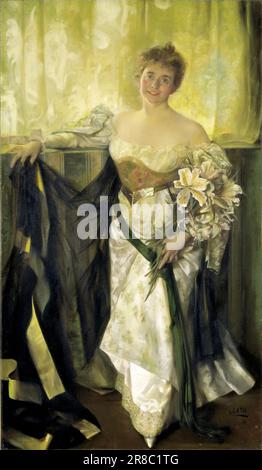 Alice Barney in White Satin 1894 di Hubert Vos, nato Maastricht, Olanda 1855-morto New York City 1935 Foto Stock