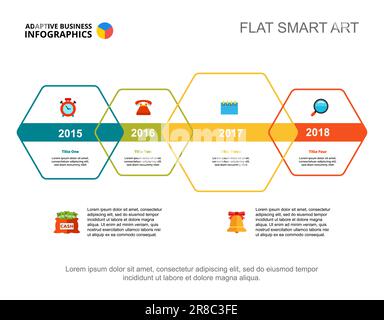 Modello di diapositiva della strategia quadriennale Illustrazione Vettoriale