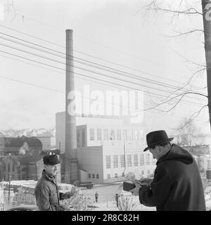 Effettivo 56-7-1960: Tuta o tute bonus di Natale sono diventati luogo comune a molte aziende. Ma non tutti i manager aziendali sono stati fortunati con la distribuzione. In molti luoghi di lavoro, la questione della gratiale o non è dipesa dal problema: Tuta o tute. Il lavoratore riceve NOK 250 come bonus di Natale. Questo collega è stato nel servizio dell'azienda per più di 20 anni. Quando l'imposta viene dedotta, sarà inferiore a 10 NOK. all'anno! Il funzionario riceve NOK 800. La differenza tra un operaio del collare bianco e un operaio oggi è soltanto questa: Un operaio del collare bianco è pagato mensilmente, Foto Stock