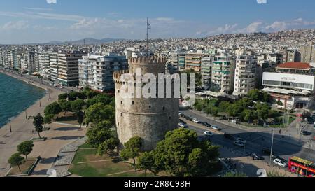 Splendide viste aeree della città di Salonicco in Grecia Foto Stock