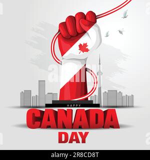 Happy Canada Day .1st sfondo giugno. disegno di illustrazione vettoriale astratto Illustrazione Vettoriale