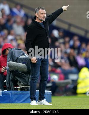 Allenatore capo della Georgia Willy Sagnol durante la partita UEFA euro 2024 Qualificative Group A ad Hampden Park, Glasgow. Data immagine: Martedì 20 giugno 2023. Foto Stock