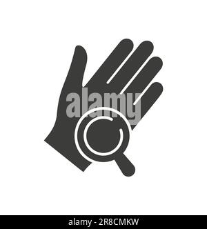 Icona del glifo per il trattamento della pelle. Illustrazione vettoriale isolata su bianco. Illustrazione Vettoriale