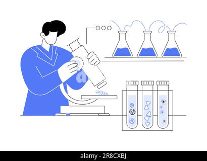 Condurre ricerche nell'illustrazione vettoriale astratta del concetto di laboratorio marino. Illustrazione Vettoriale