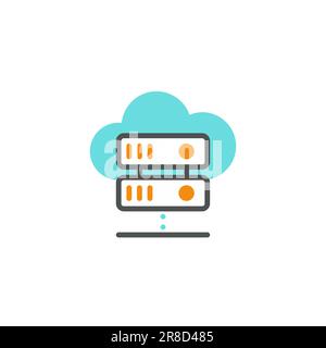 Database dei server cloud: Gestione sicura dei dati per le vostre esigenze aziendali Illustrazione Vettoriale