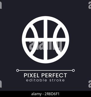 Basket Match pixel Perfect bianco lineare ui icona per tema scuro Illustrazione Vettoriale