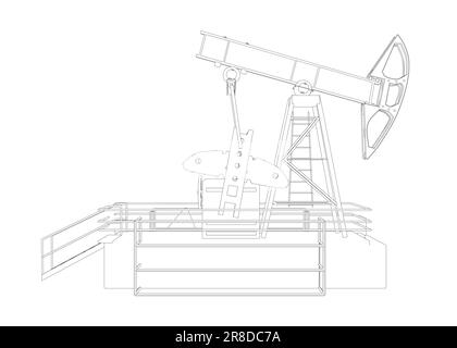 Icona della pompa dell'olio. Simbolo della pompa dell'olio. Illustrazione vettoriale. Icona della zucca ad olio in stile cartoon isolato su sfondo bianco. Industria petrolifera simbolo stoc Illustrazione Vettoriale