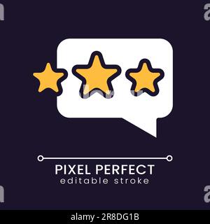 Feedback del cliente pixel icona di colore RGB perfetto per tema scuro Illustrazione Vettoriale