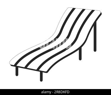 Poltrona a bordo piscina, oggetto vettoriale isolato monocromatico Illustrazione Vettoriale