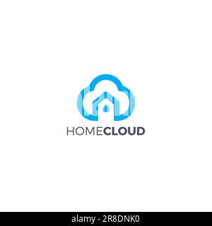 Il logo di Home Cloud è semplicissimo. Icona cloud. Logo della tecnologia Home Illustrazione Vettoriale