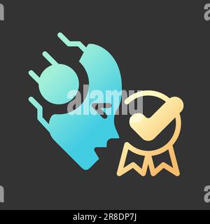 Ai consiglia in medicina Gradient glyph icona con lineart per il tema scuro Illustrazione Vettoriale