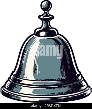 Campanello metallico, simbolo del servizio dell'hotel Illustrazione Vettoriale