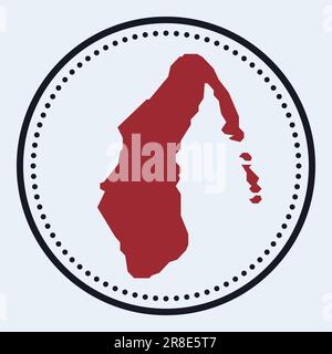 Francobollo rotondo Aitutaki. Logo rotondo con mappa dell'isola e titolo. Elegante distintivo minimal Aitutaki con mappa. Illustrazione vettoriale. Illustrazione Vettoriale