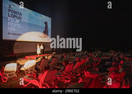 Dubrovnik, Croazia. 20th giugno, 2023. Tilda Bogdanovic e Mirsad Purivatra durante l'apertura di un Ponta Lopud Film Festival sull'isola di Lopud vicino Dubrovnik, Croazia, il 20 giugno 2023. Foto: Grgo Jelavic/PIXSELL Credit: Pixsell/Alamy Live News Foto Stock