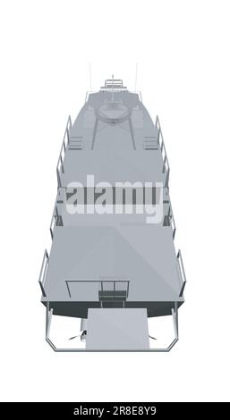 Icona della nave da guerra poligonale grigia. Navi militari e navali. immagini vettoriali isolate. Vettore poligonale della nave militare. Modello veicolo militare vecto Illustrazione Vettoriale