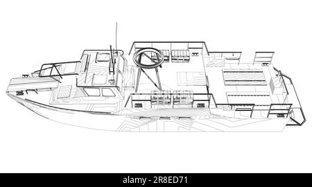 Contorno icona nave da guerra. Navi militari e navali. immagini vettoriali isolate. Vettore di contorno della nave militare. Isolamento vettore modello veicolo militare Illustrazione Vettoriale