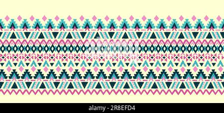 Disegno a mano astratto senza giunture modello, sfondo etnico, stile semplice - ottimo per tessuti, striscioni, sfondi, imballaggio - disegno vettoriale Illustrazione Vettoriale