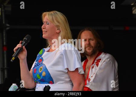 Bjorn di nuovo in esibizione al Pub in the Park, Victoria Park, Bath. REGNO UNITO. 17 giugno 2023. Foto Stock