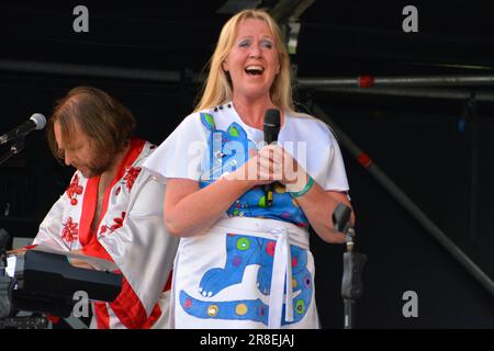 Bjorn di nuovo in esibizione al Pub in the Park, Victoria Park, Bath. REGNO UNITO. 17 giugno 2023. Foto Stock