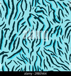 Astratta pelle Zebra disegnata a mano. Ripetizione senza giunture Illustrazione Vettoriale