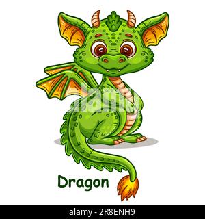 Verde drago cinese icona cartoon Immagine e Vettoriale - Alamy