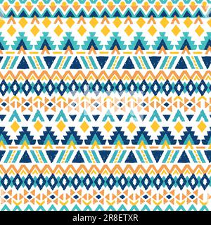 Disegno a mano astratto senza giunture modello, sfondo etnico, stile semplice - ottimo per tessuti, striscioni, sfondi, imballaggio - disegno vettoriale Illustrazione Vettoriale