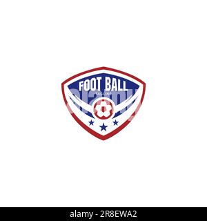 Logo Foot Ball Club. Design con logo pallone da calcio Illustrazione Vettoriale