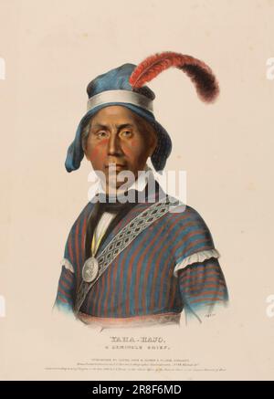 YAHA-HAJO. A SEMINOLE CHIEF., dalla Storia delle tribù indiane del Nord America ca. 1842 di McKenney e Hall, 1836-1844 Foto Stock