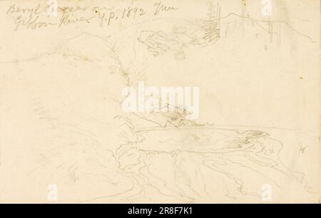 Beryl Geyser sul fiume Gibbon, Yellowstone Park 1892 di Thomas Moran, nato Bolton, Inghilterra 1837-morto Santa Barbara, CA 1926 Foto Stock