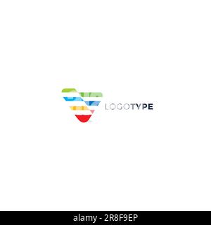 Logo V Triangle. Logo triangolare Abstract Illustrazione Vettoriale