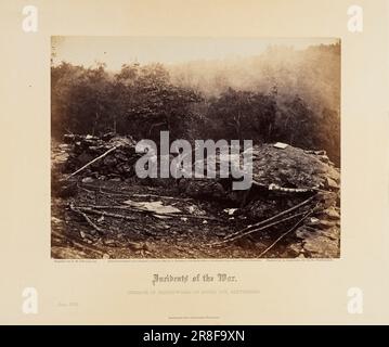 Incidenti della guerra: Interno di opere d'arte su Round Top, Gettysburg 1863 di Timothy H. o'Sullivan, nata Irlanda 1840-morti New York City 1882 Foto Stock