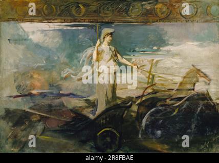 Minerva in un Chariot ca. 1894 di Abbott Handerson Thayer, nato Boston, ma 1849-morto Dublino, NH 1921 Foto Stock