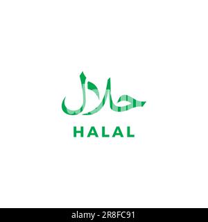 Logo Halal semplice. Icona Halal. Logo Halal Food Certificate Illustrazione Vettoriale