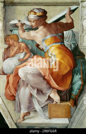 Michelangelo Buonarroti - la Sibilla libica, Cappella Sistina Foto Stock