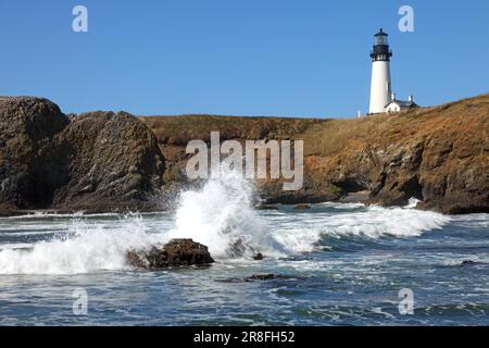 Yaquina capo Luce 1873, Newport, O STATI UNITI D'AMERICA Foto Stock