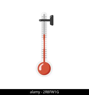 Termometro vettoriale con scala di temperatura, isolato su sfondo bianco Illustrazione Vettoriale