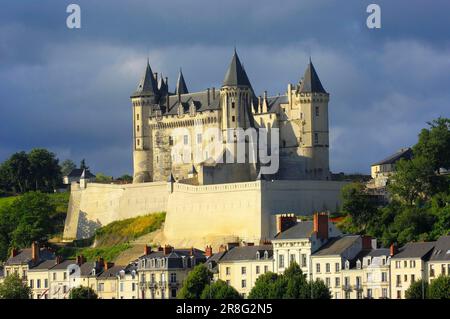 Saumur Castello, Saumur, Pays de la Loire, Francia, Valle della Loira Foto Stock