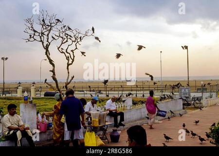Marina Beach (Baia di Benagal) in Chennai, Tamil Nadu, India, Asia Foto Stock