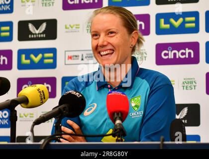 21st giugno 2023, Nottingham, Regno Unito. Trent Bridge Cricket Stadium, Nottingham, Regno Unito. 22-26 giugno 2023. Inghilterra Ladies v Australia Ladies in the Ashes Cricket Test Match. Mercoledì - Australia Training e Inghilterra / Australia Press Conferences. Foto di Alyssa Healy (Australia): Notizie dal vivo di Mark Dunn/Alamy Foto Stock