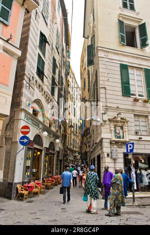 Caruggi, città Vecchia, Genova, Italia Foto Stock