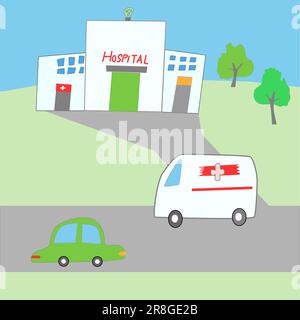 concetto di bambini illustrazione di aiuto medico Illustrazione Vettoriale