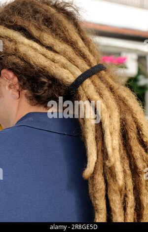 Giovane uomo con Dreadlocks Foto Stock